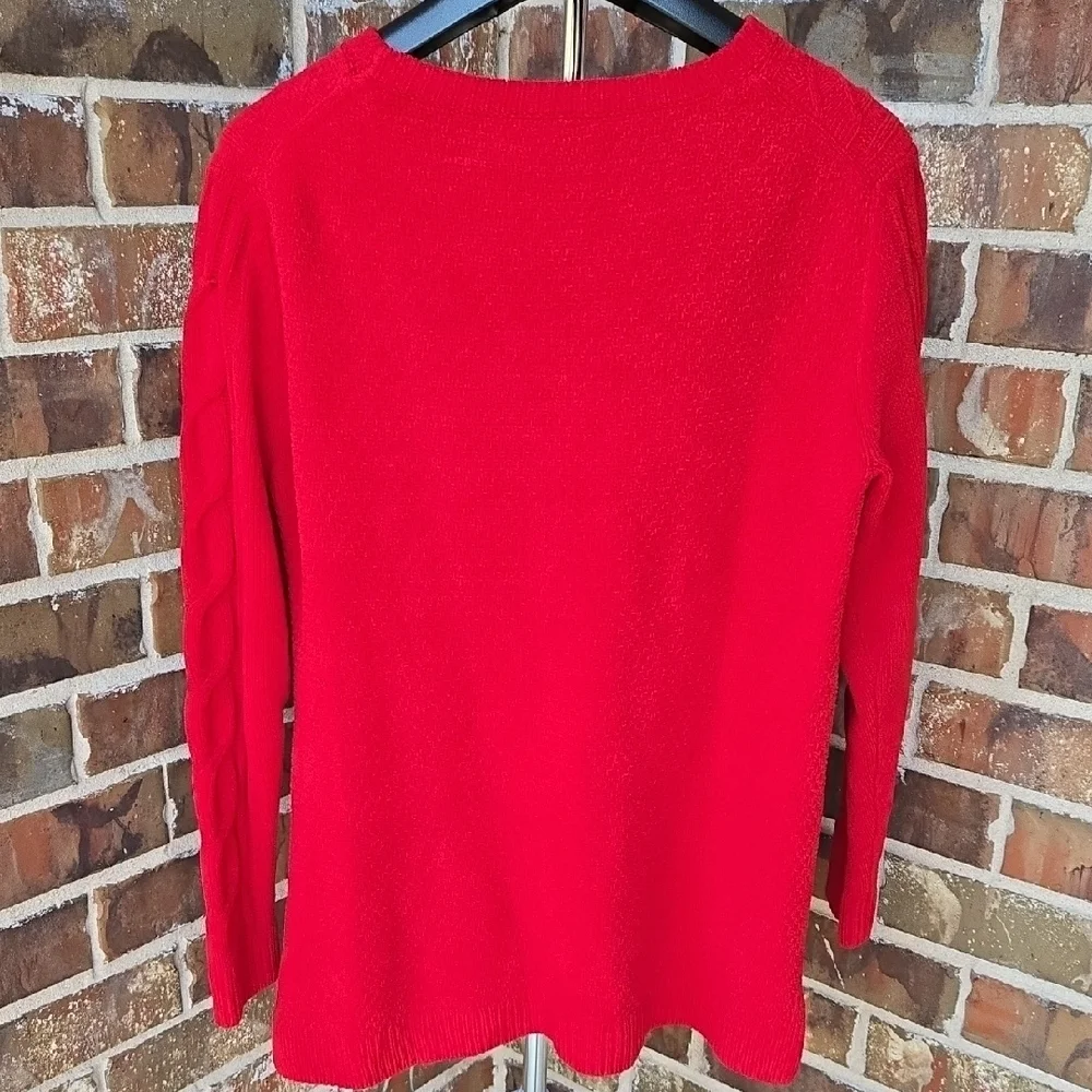 J. Jill Vibrant Red Chenille Sweater - Picture 4 of 5